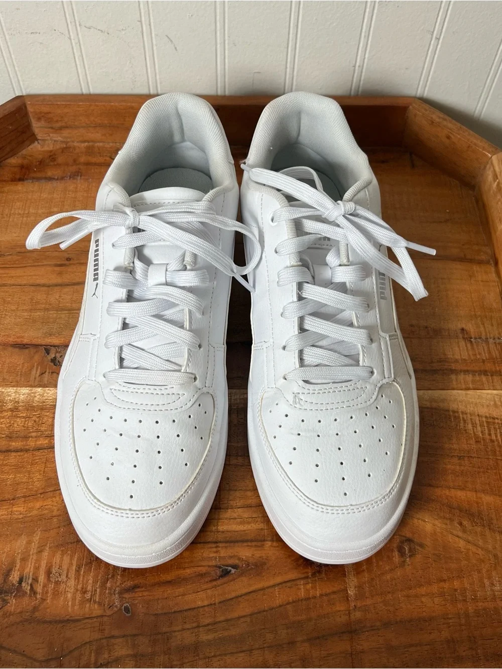 Puma Mens 9 Puma Caven White Shoes